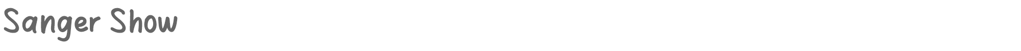 Sample characters Sanger Show Font